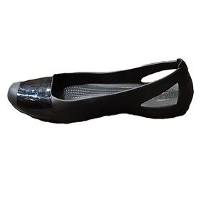Crocs Black Ballet‎ Flats Women's Shoes Comfortable Slip On Casual